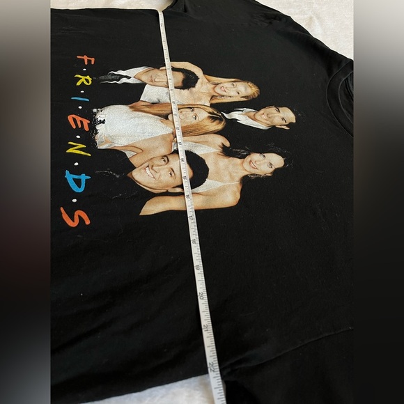 FRIENDS graphic 90s retro throwback black unisex crew neck T-shirt size XL - Picture 6 of 6